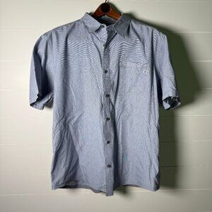 Marmot Mens Gray Blue For Life Short Sleeve Button-Down Shirt Size XXL